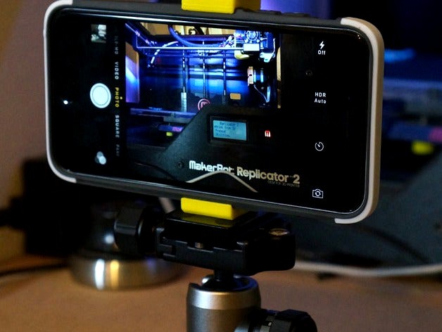 Tripod Mount for iPhone 6 Plus with Thule Atmos X3 by makerbotman