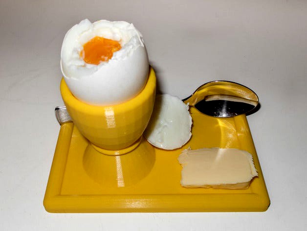 Egg cup with plate and spoonholder by Jakwit