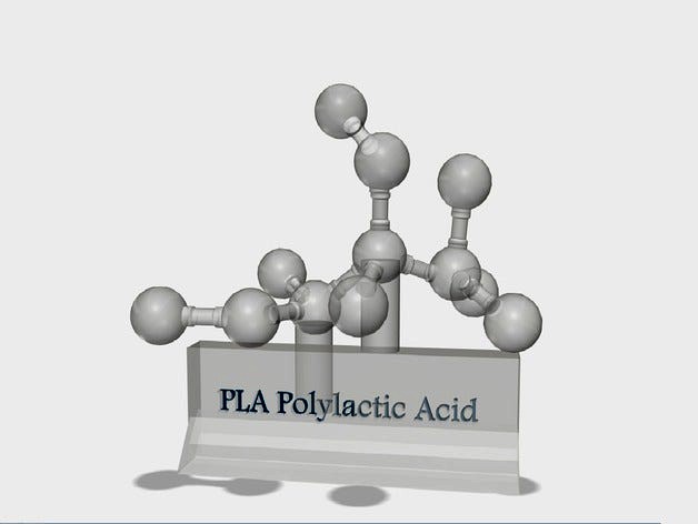 PLA (Polylactic Acid) Molecule/Display by SouthGeometric