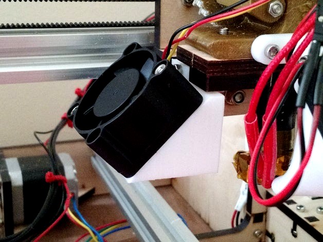 Makerfarm Extruder Cooling Fan Mount by gmelenka