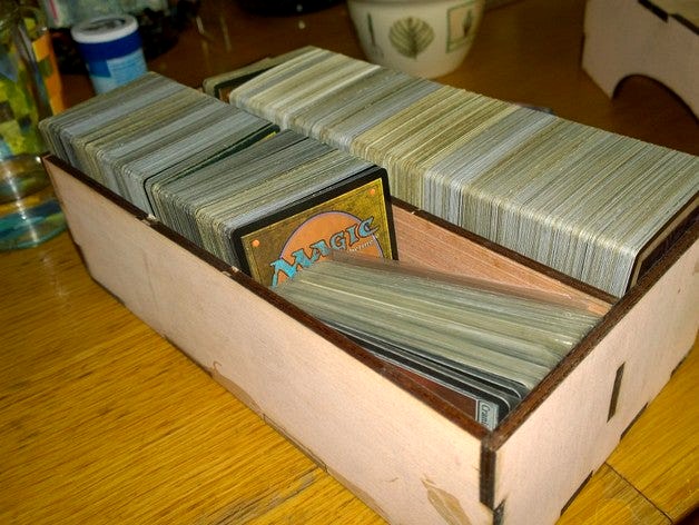 Parameterized Lasercut Two-Partition Box for Magic: The Gathering Cards by GodOfCheese