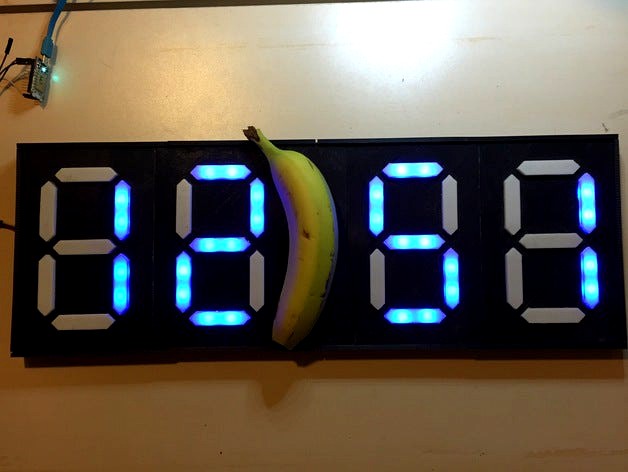 7-Segment NeoPixel Clock by wgbartley