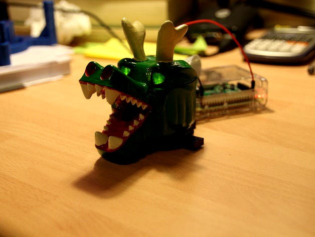 Dragon Head Mount for Raspberry Pi Camera by hungryjoe