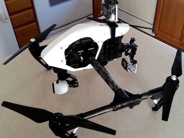 Inspire 1 mount for GoPro, etc by eliotg