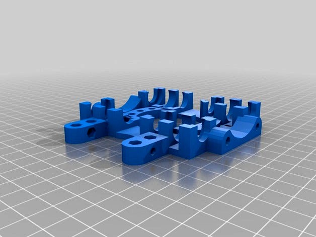 Reprap I2 E3D V5 or V6 Carriage with clearance for fan shroud by sailorpete