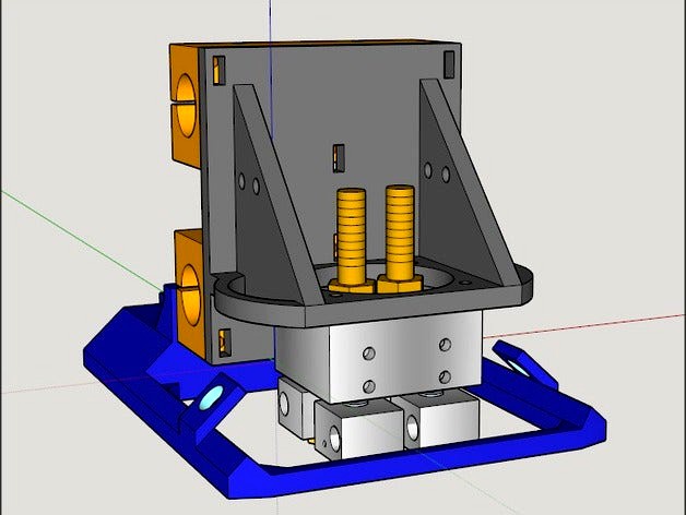 E3D Krakken Prusa i3 carriage with Fan, LED and Z-Stop bed leveling. by Coogrrr