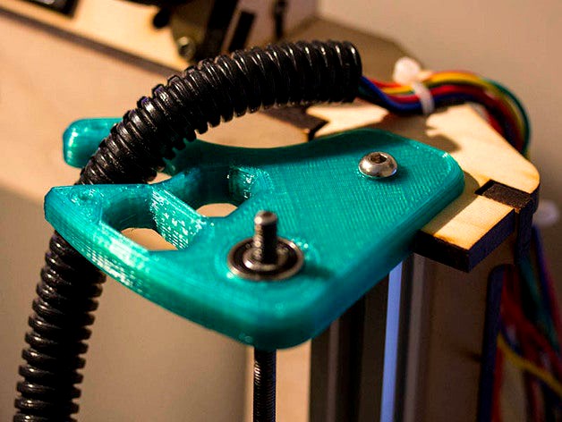 MakerFarm i3v Z rod support  Remix with Extruder Wire Holder by GeoDave
