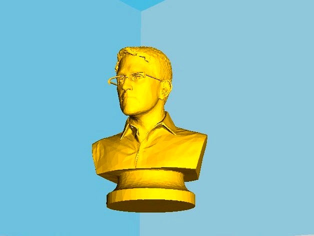 Edward Snowden Sculpture Simplified for Printing by regada07