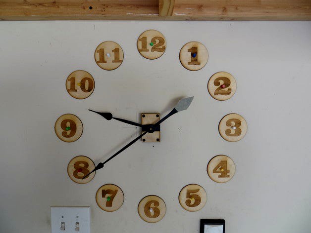 Large Wall Clock.  20 inches  Lasered  Wood. by TexasLaser