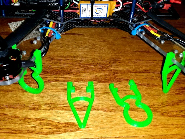 Emax 250 Nighthawk Pro landing gear(sizes for standard 3mm, polycarbonate 4.4mm, and 5mm arms) by CybrGuy