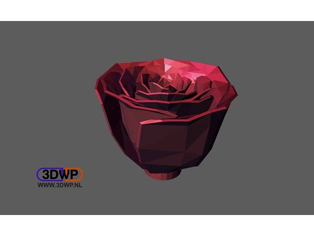 Jillian's Rose Fixed (Made Solid With MeshMixer) by 3DWP