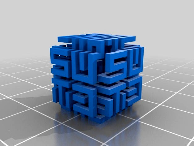 SUTD cube - cube with one single line by ZackOH