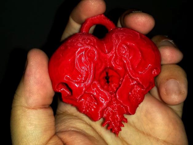 Skull Heart Pendant by Archindividual