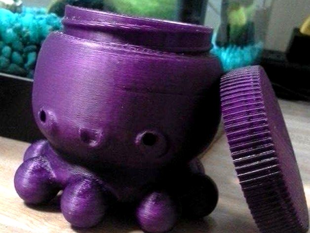 Kawaii Octopus - Threaded Holder/Container  by B_Nackus