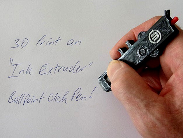 "Ink Extruder" - Ballpoint Click Pen that looks like a Smart Extruder! by muzz64