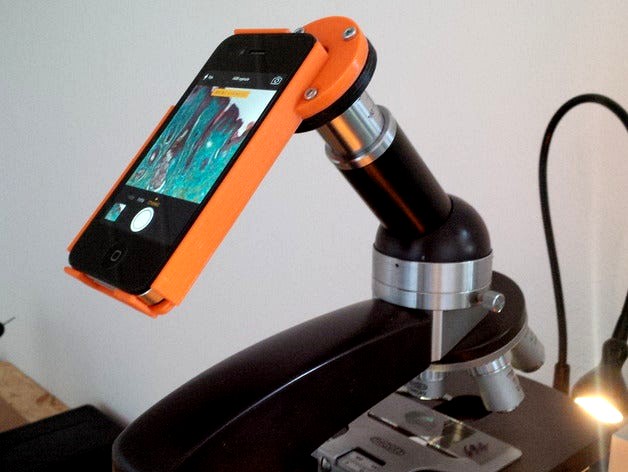 iPhone4 Microscope Holder by Chamifrog