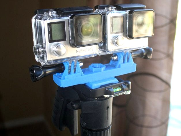 Stereo GoPro mount for Sunpak 6200 tripod by ekuznetsov