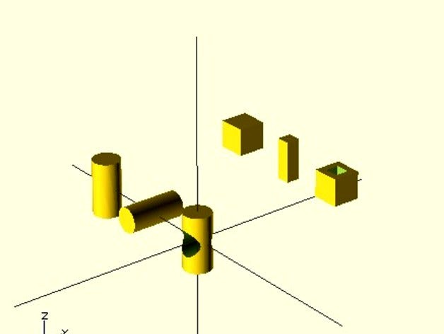 OpenSCAD difference example by deltapenguin