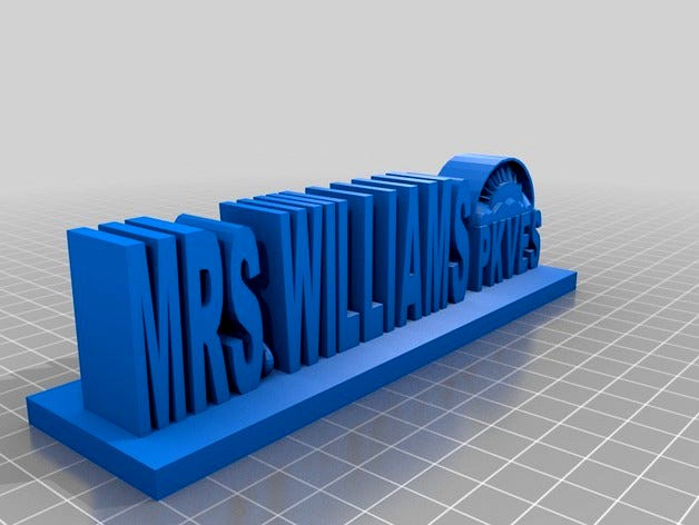 Mrs. Williams nameplate by kpcampbell07