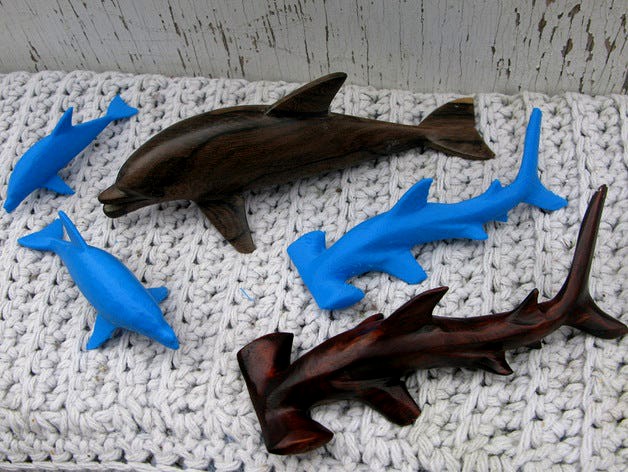 Hammerhead Shark and Dolphin         by pmoews