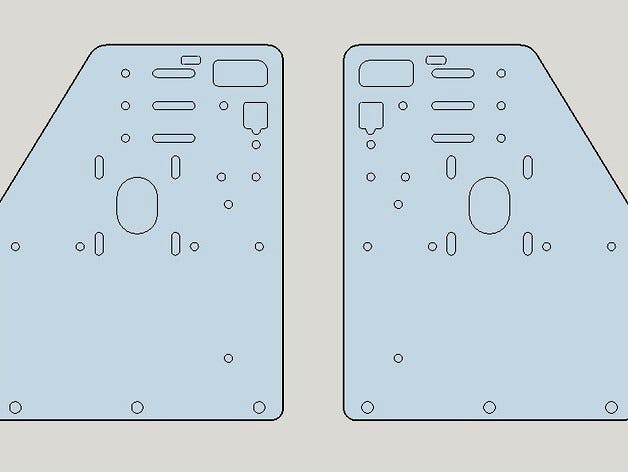 Reworked gantry plates for the OpenBuilds Ox CNC router to allow correct belt adjustment. by Zootalaws