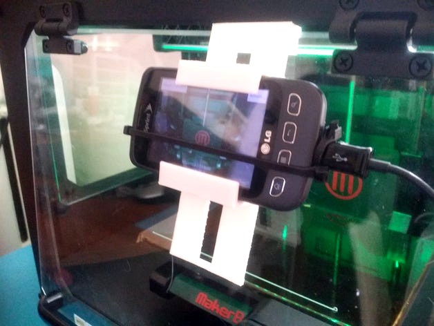 Makerbot Replicator 2x Universal Phone Mount by mikerodia