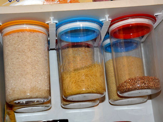 Rails for hanging flanged cans. by DarthCorvus