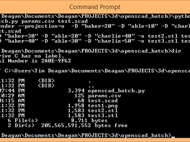 OpenSCAD .csv driven batch exporter by tdeagan