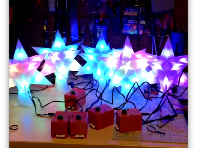 Modification of 12 pointed star for 12mm diffused thin digital RGB LED pixels by scanner