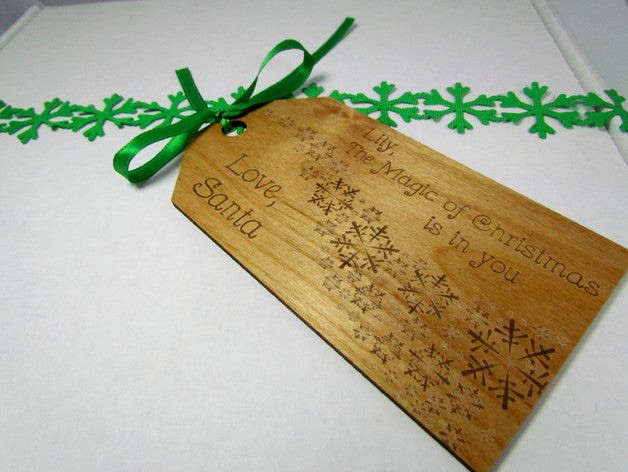 Laser Engraved Santa Gift Tag by masterURlaser