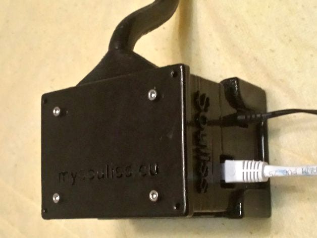 Caja para Arduino UNO + Shield W5100 +  Modulo 4 reles, con soporte para pared, para proyectos Souliss by litoeirexa