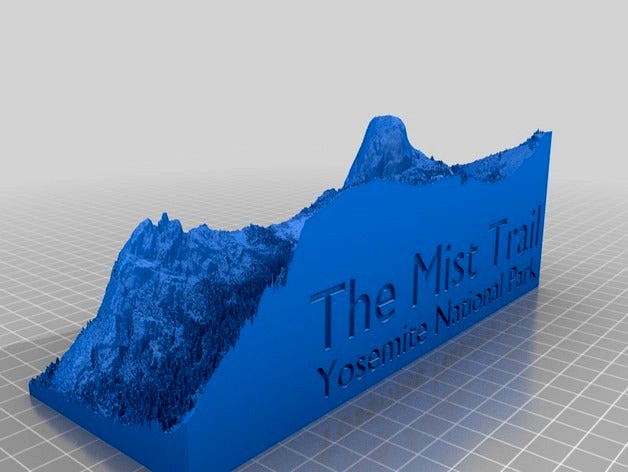 Yosemite's Mist Trail 3d map by Shapespeare