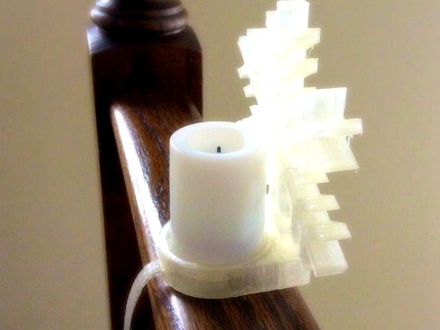 Snowflake tealight holder for banisters by gabrielguzman