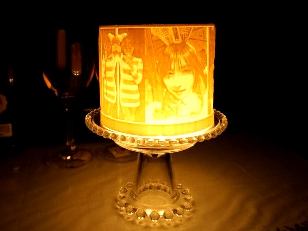 Customizable cylinder lithophane lamp  by jmhong