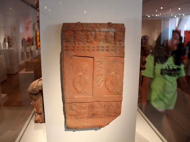 Stamped Tile with Crouching Ascetics, 5th/6th century by tomburtonwood