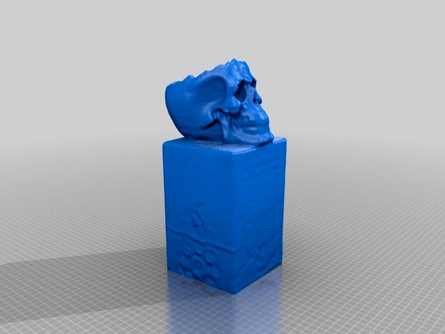 3d scan of a skull on a plinth by daveb500