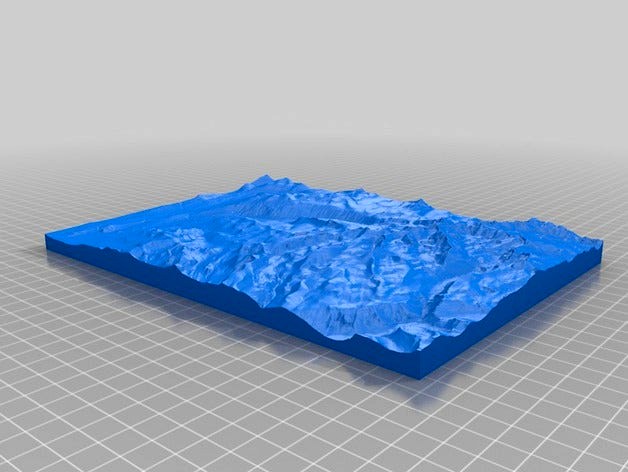 Tuolumne Meadows to Mt Lyell 3d Topo by Shapespeare