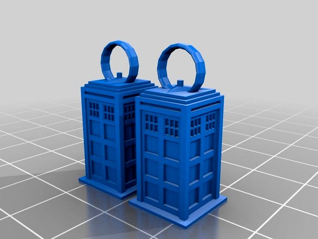 Tardis Earings by Yourmom23333