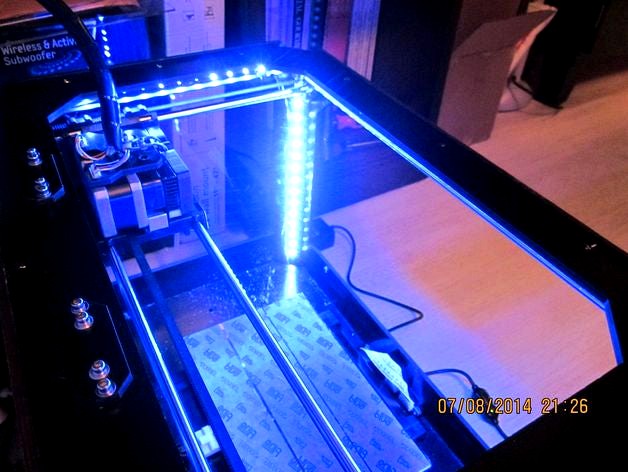 LED Strip Diagonal Positioned Corner Bracket for 3D Print Enclosure by katzman