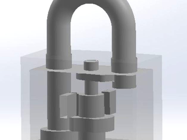 Fully contained padlock, no assembly required, rendered as a solid part by dylan77