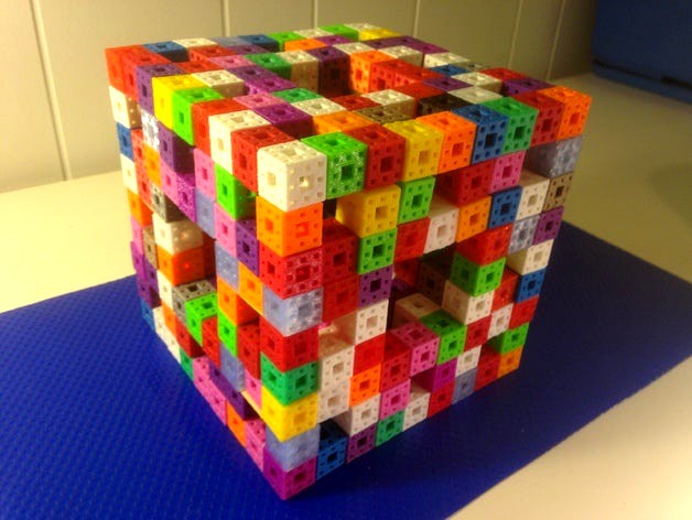 Level 4 Menger sponge built out of 400 Level 2 Menger sponges by mathgrrl