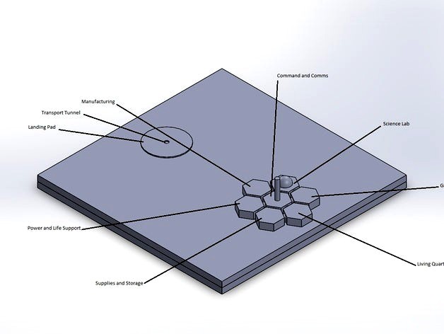 Conceptual Mars Base by ellandet