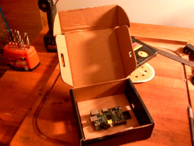 Pi case out of a Cardboard Box by drxenocide