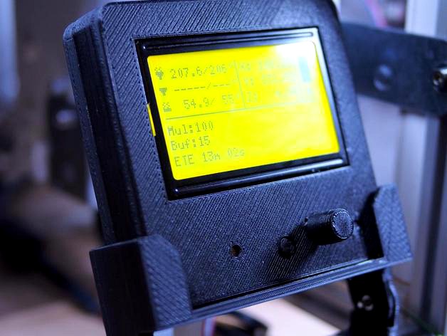 adjustable mount for Sainsmart 12864 LCD Display by g3org