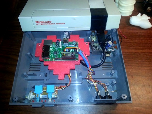 Raspberry Pi B and B+ Mounts for NES (Nintendo Entertainment System) by j0hnnyxm4s