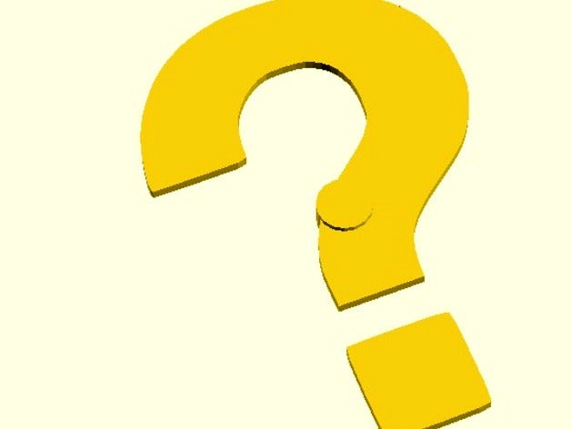 questionMark-scad by thingiversedeveloper