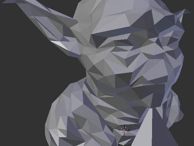 Low Polygon Yoda / Low Res Yoda with chin support by Retsac