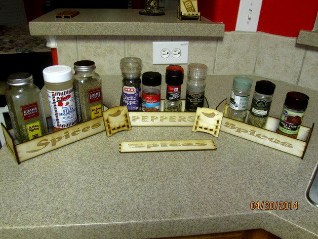 Laser Cut Wood Spice Rack.  Small & Simple.  2 sizes.  1/8 plywood. by TexasLaser