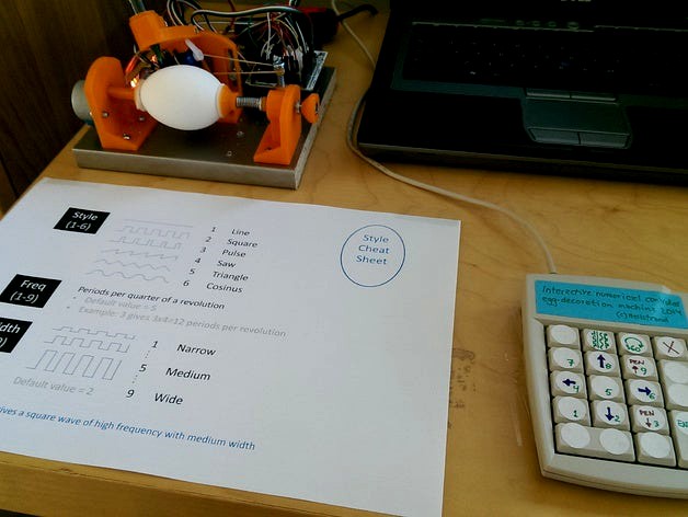 Interactive numerical controlled egg-decorating machine by ahd71