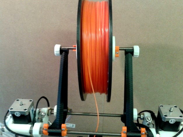 Filament spool holder with securing clips, cones and quick fit nuts by leadinglights